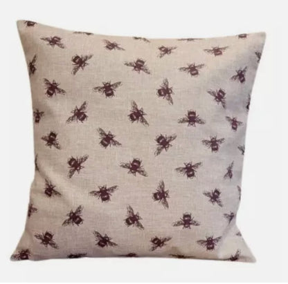 Bees Purple Cushion Cover , Bumblebee Buzzy Bees Cushion Cover , Throw Pillow , Scatter Cushions , Cushion Cover UK
