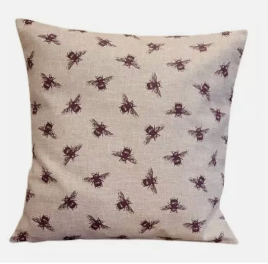 Bees Purple Cushion Cover , Bumblebee Buzzy Bees Cushion Cover , Throw Pillow , Scatter Cushions , Cushion Cover UK
