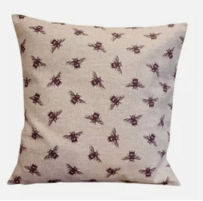 Bees Purple Cushion Cover , Bumblebee Buzzy Bees Cushion Cover , Throw Pillow , Scatter Cushions , Cushion Cover UK