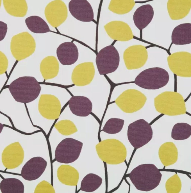 Scandi Leaf Purple Cushion Cover , Nissa Heathe Purple Mustard Leaves Cushion Cover , Throw Pillow , Cushion Cover UK