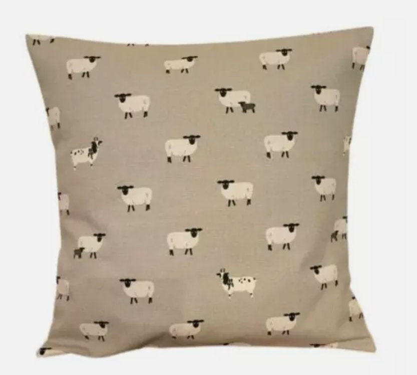 Sophie Allport Sheep Cushion Cover , Grey Black Pillow cover , Throw Pillow , Scatter Cushions , Cushion Cover UK