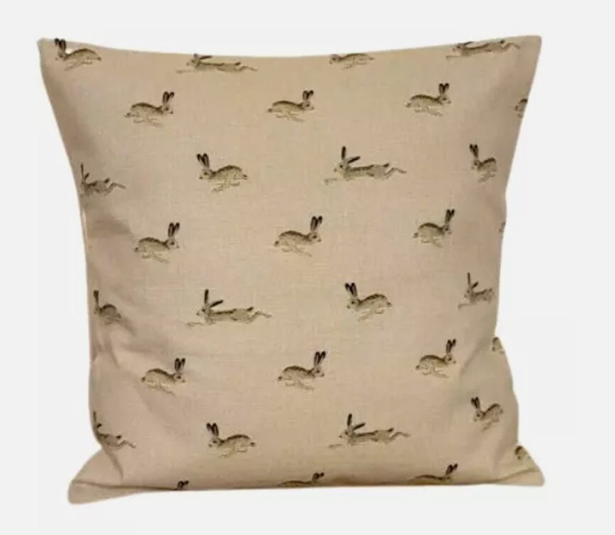 Sophie Allport Hare Rabbit Stone Cushion Cover