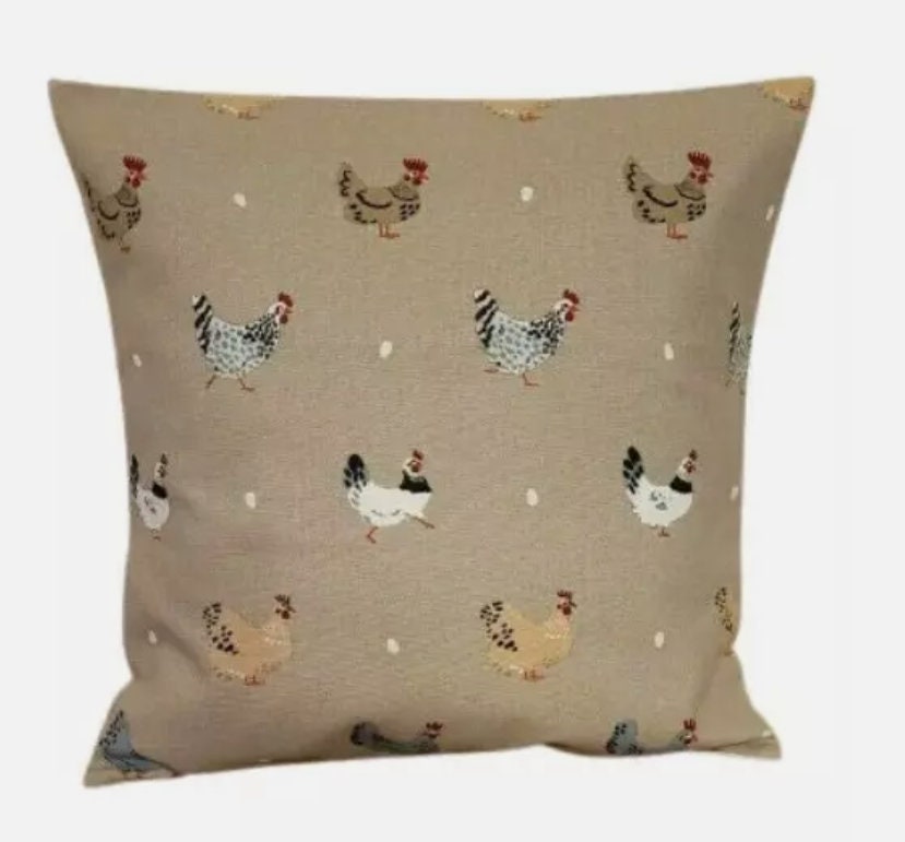 Sophie Allport Hen Chicken Cushion Cover , Sophie Allport Lay A Little Egg Hen Chicken Cushion Cover , Scatter Cushions , Cushion Cover UK