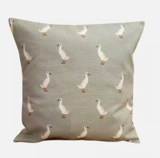 Sophie Allport Runner Duck Pale Blue Cushion Cover , Duck Cushion Cover , Scatter Cushions , Cushion Cover UK
