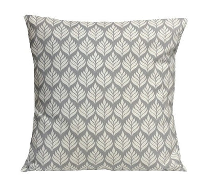 Elise Leaf Smoke Grey Cushion Cover , Leaves Grey Cushion Cover , Throw Pillow , Scatter Cushions , Cushion Cover UK