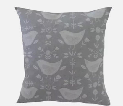 Scandi Birds Cushion Cover , Narvik Grey Birds Cushion Cover , Throw Pillow , Scatter Cushions , Cushion Cover UK