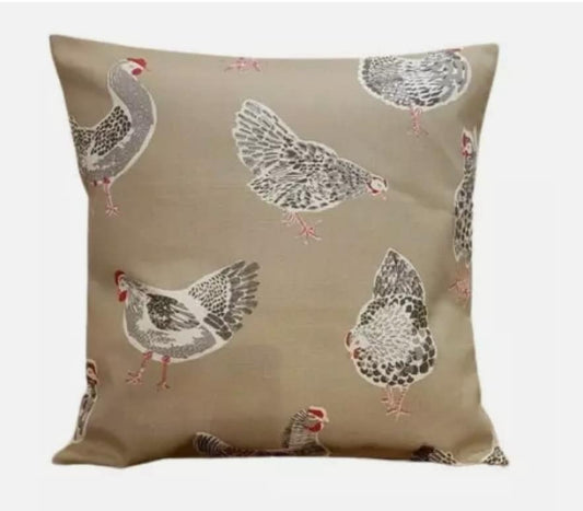 Rooster Cushion Cover , Hen Chicken Cushion Cover , Sage Green Cushion Cover , Throw Pillow , Scatter Cushions , Cushion Cover UK