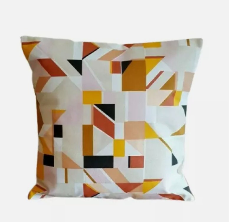 Geometric Cushion Cover , Orange Pink Abstract Cushion Cover , Throw Pillow , Scatter Cushions , Cushion Cover UK