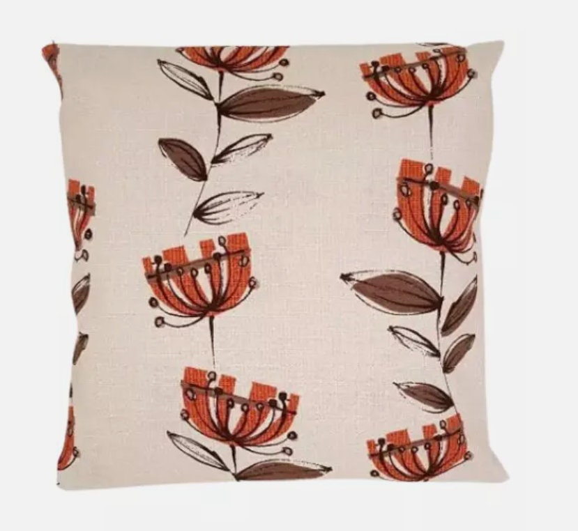 Scandi Floral Cushion Cover , Belfield Kristen Floral Orange Cushion Cover , Throw Pillow , Scatter Cushions , Cushion Cover UK