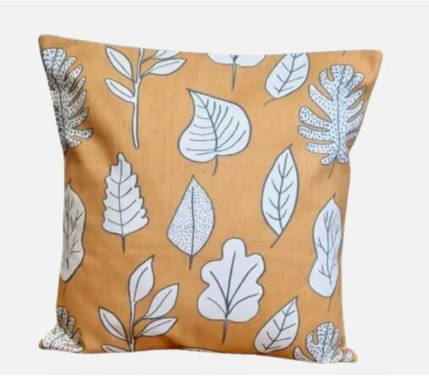 Leaf Cushion Cover , Biscayne Leaves Leaf Tutti Frutti Orange Cushion Cover , Throw Pillow , Scatter Cushions , Cushion Cover UK