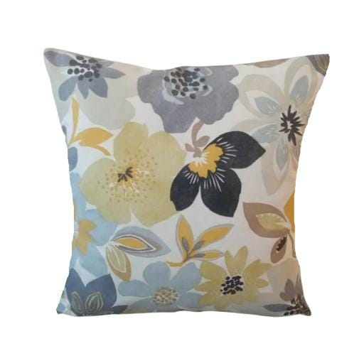 Wildflowers Floral Cushion Cover, Emile Ochre Yellow Cushion Cover , Throw Pillow , Scatter Cushions , Cushion Cover UK