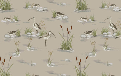 Marshland Wading Birds Cushion Cover , Natural Beige Cushion Cover , Throw Pillow , Scatter Cushions , Cushion Cover UK