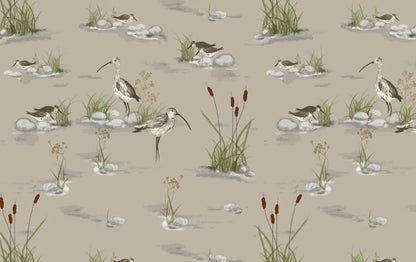 Marshland Wading Birds Cushion Cover , Natural Beige Cushion Cover , Throw Pillow , Scatter Cushions , Cushion Cover UK