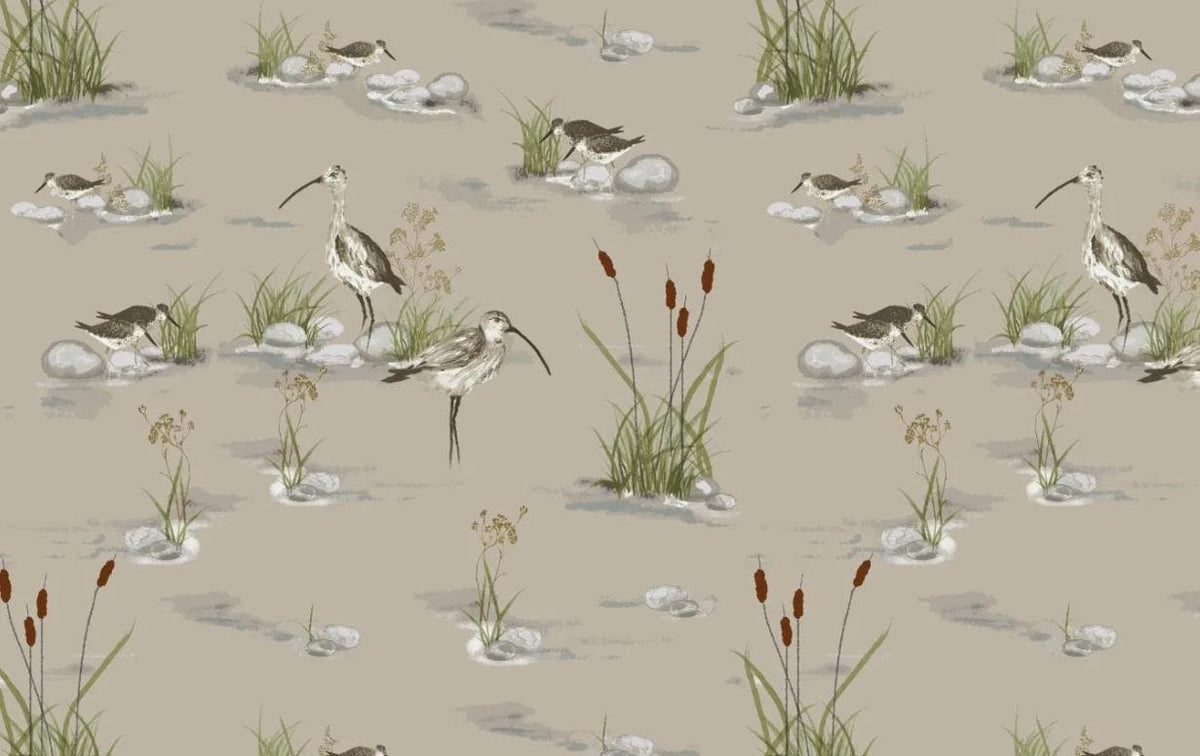 Marshland Wading Birds Cushion Cover , Natural Beige Cushion Cover , Throw Pillow , Scatter Cushions , Cushion Cover UK