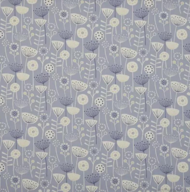 Scandi Floral Table Runner: Bergen Blue Cotton Table Decoration