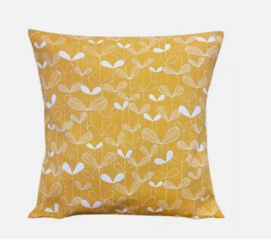 MissPrint Saplings Sunflower Floral Yellow Ochre Cushion Cover , Scandi Cushion Cover , Throw Pillow , Scatter Cushions , Cushion Cover UK