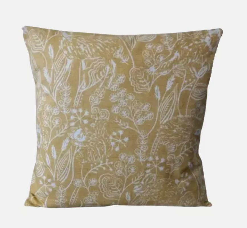 Westleton Woodlands Ochre Yellow Cushion Cover , Throw Pillow , Scatter Cushions , Cushion Cover UK