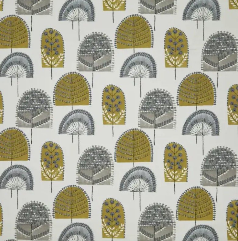 Scandi Wood Trees Ochre Grey Cushion Cover , Throw Pillow , Scatter Cushions , Cushion Cover UK