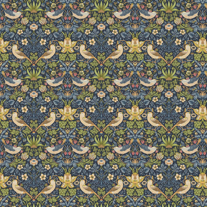 William Morris Strawberry Thief Navy Blue Cushion Cover , Handmade UK