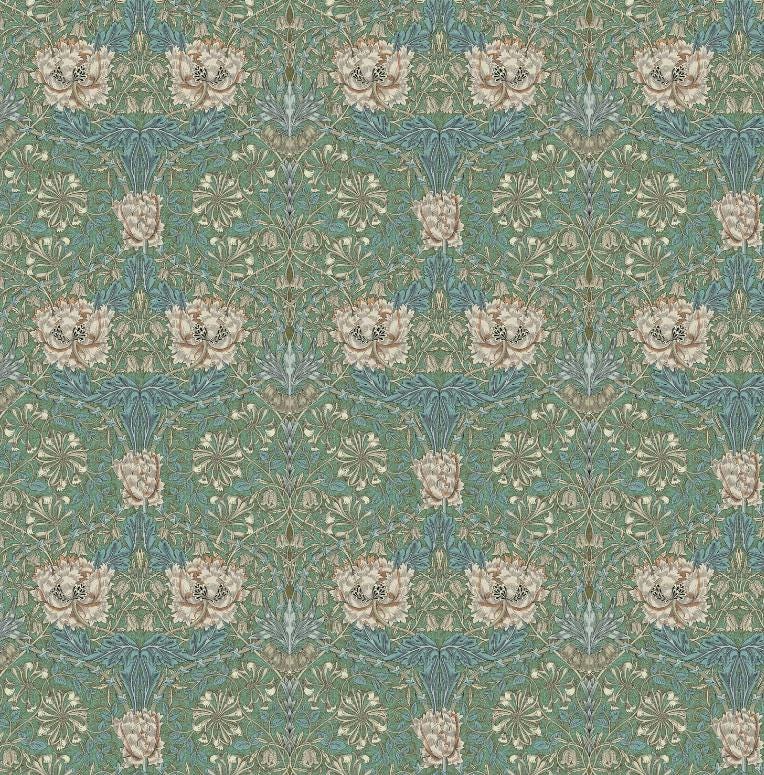 William Morris Cushion Cover Honeysuckle Seaspray Green, Floral Throw Pillow , Handmade UK