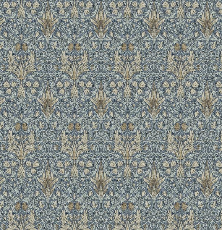 William Morris Snakeshead Cushion Cover , Floral Denim Blue Throw Pillow , Handmade UK