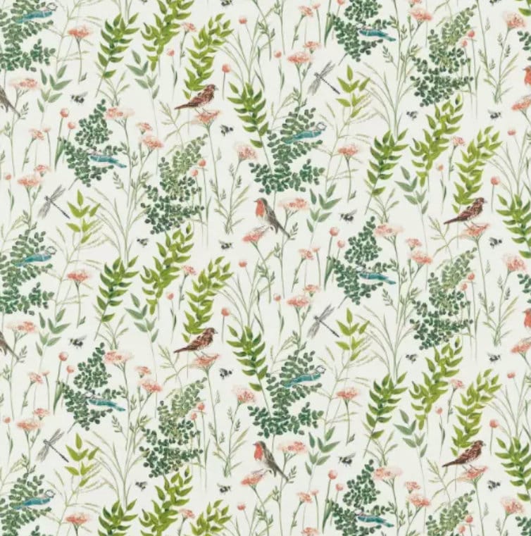 Birds Floral Cushion Cover , Gardenia Blush Green Pink Cushion Cover , Throw Pillow , Scatter Cushions , Cushion Cover UK