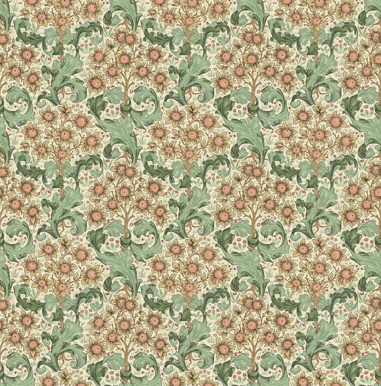 William Morris Cushion Cover Orchid Buttercup Green , Floral Throw Pillow , Handmade UK