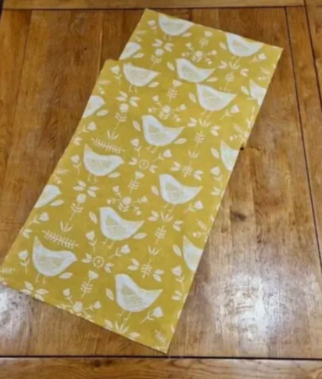 Narvik Scandi Birds Table Runner, Ochre Yellow Cotton Table Decor