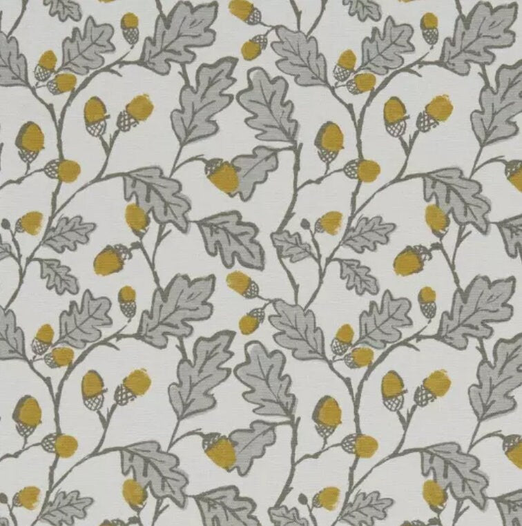 Acorn Trail Table Runner , Acorn Yellow Grey White Table Runner , Table Decoration , Autumn Table Runner , Various Size