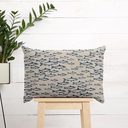 Abstract Fish Cushion Cover , Sardine Cushion Cover , Scandi Fish Cushion Cover , Throw Pillow , Scatter Cushions , Cushion Cover UK