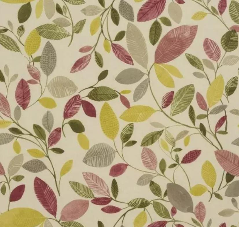 Leaves Leaf Cushion Cover , Molveno Chintz Pink Leaf Leaves Cushion Cover , Throw Pillow , Scatter Cushions , Cushion Cover UK