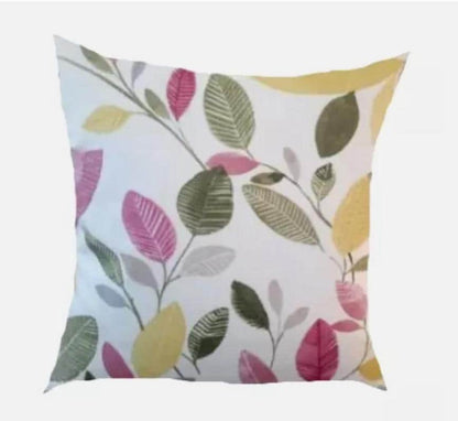 Leaves Leaf Cushion Cover , Molveno Chintz Pink Leaf Leaves Cushion Cover , Throw Pillow , Scatter Cushions , Cushion Cover UK