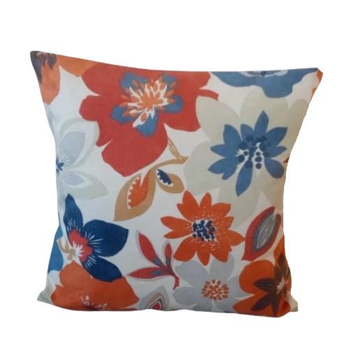 Wildflowers Floral Cushion Cover, Emile Burnt Orange Cushion Cover , Throw Pillow , Scatter Cushions , Cushion Cover UK
