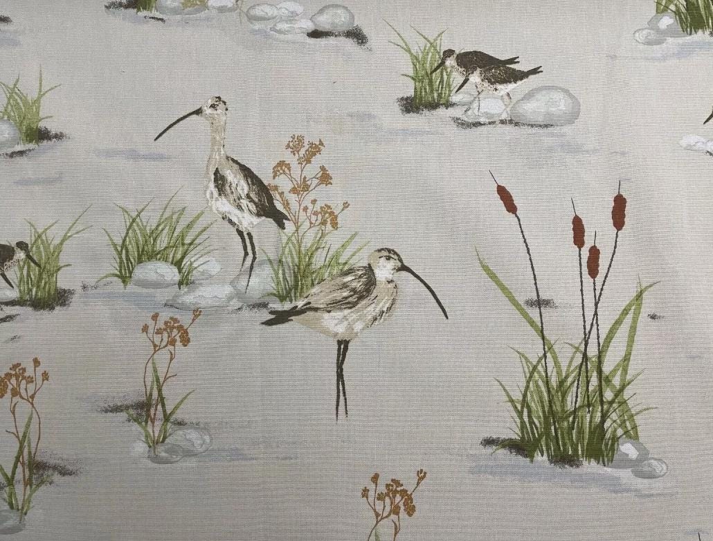 Marshland Wading Birds Cushion Cover , Natural Beige Cushion Cover , Throw Pillow , Scatter Cushions , Cushion Cover UK