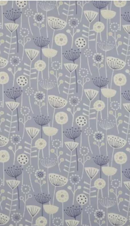 Scandi Floral Table Runner: Bergen Blue Cotton Table Decoration