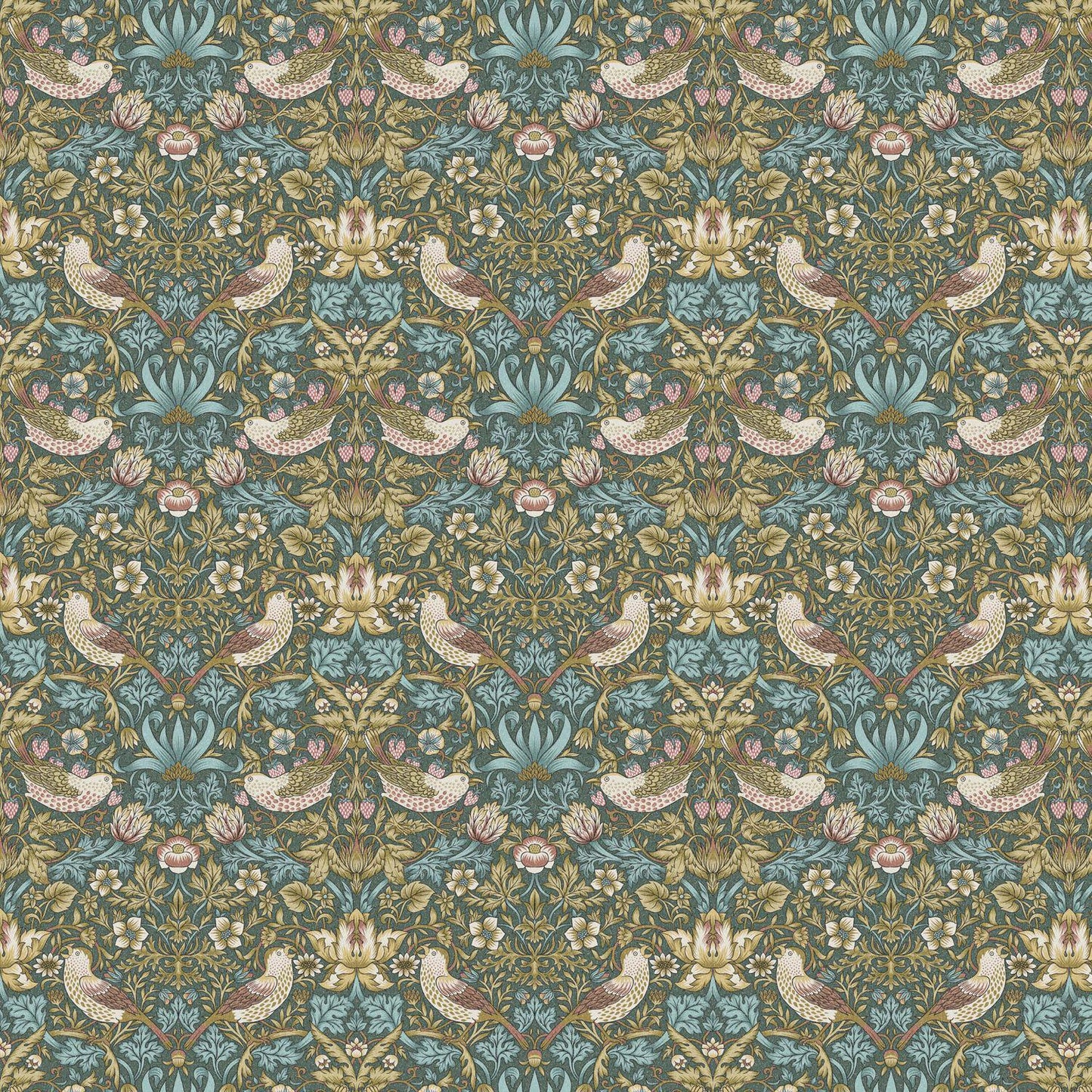 William Morris Strawberry Thief Teal Cushion Cover , Handmade UK