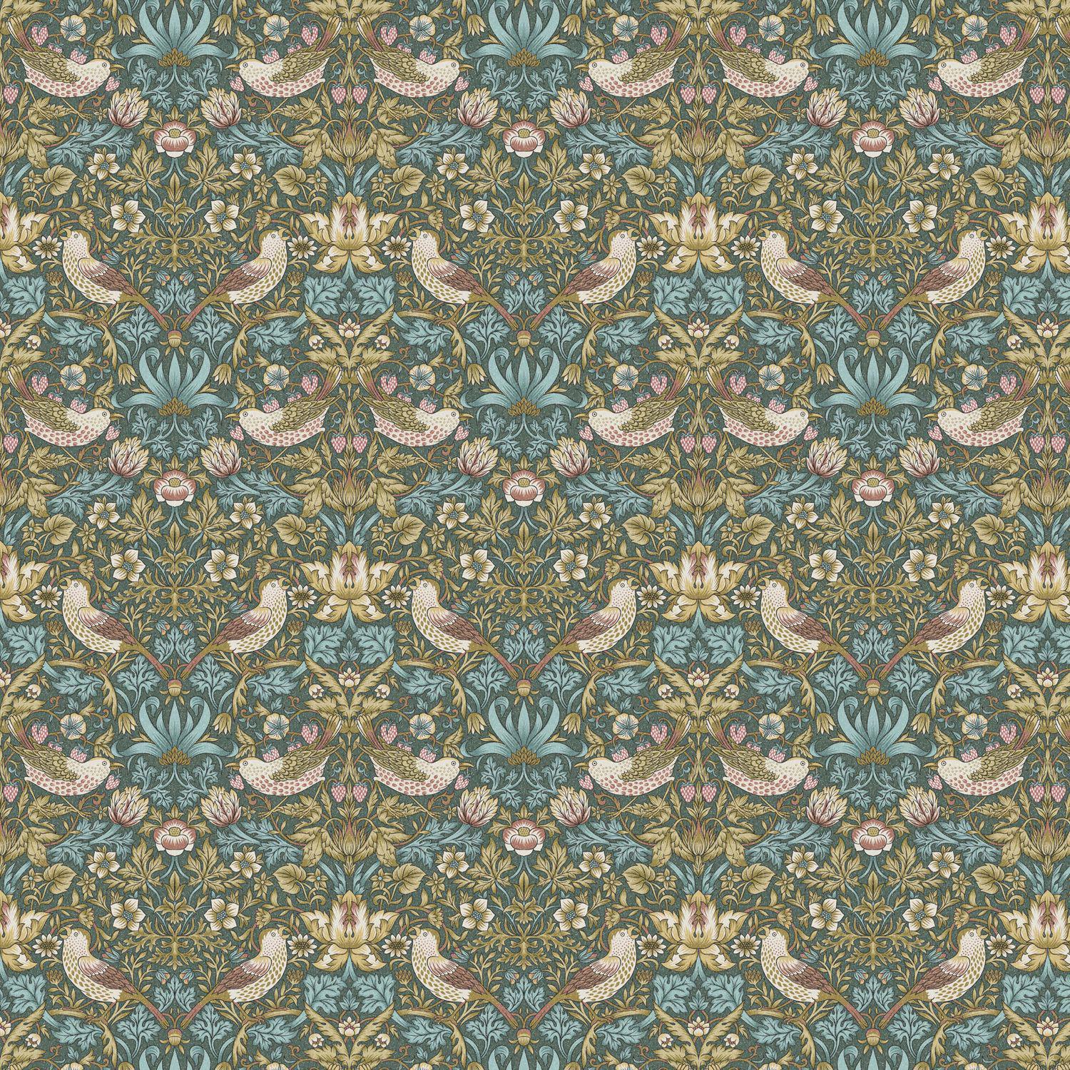 William Morris Strawberry Thief Teal Cushion Cover , Handmade UK
