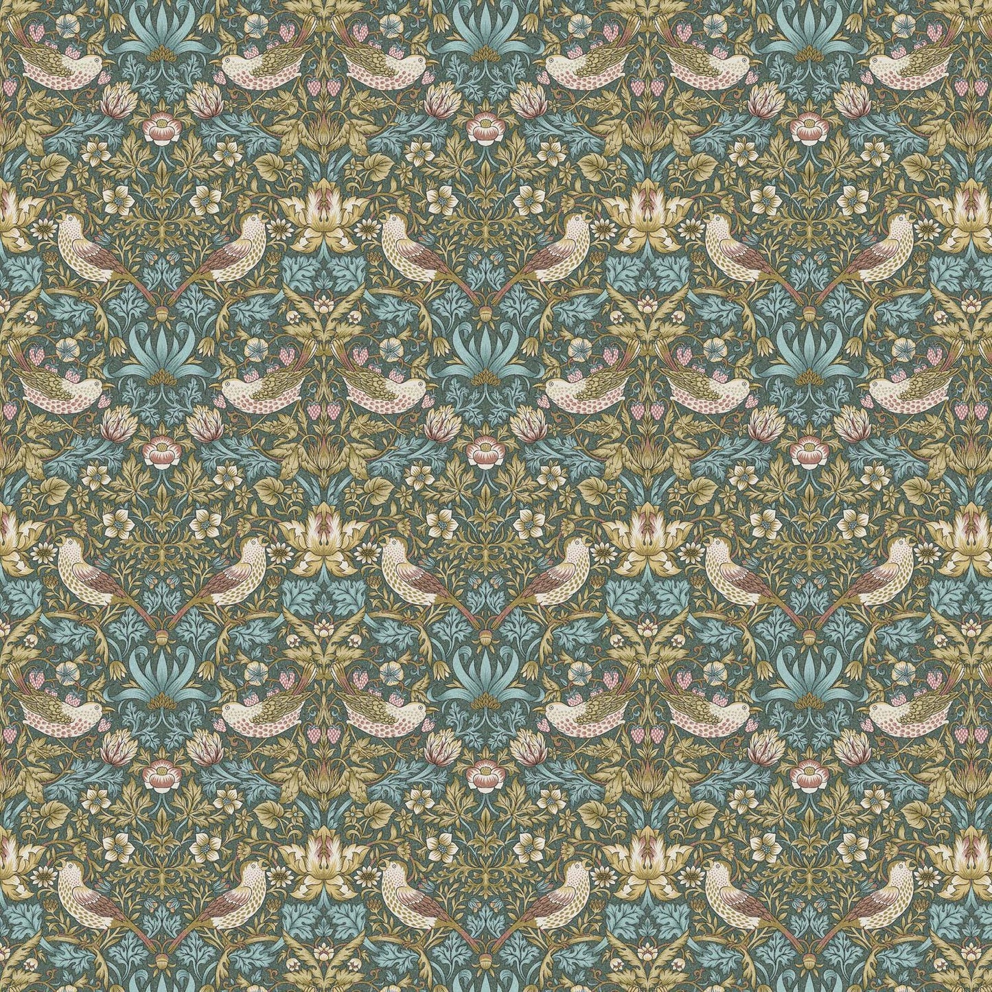 William Morris Strawberry Thief Teal Cushion Cover , Handmade UK