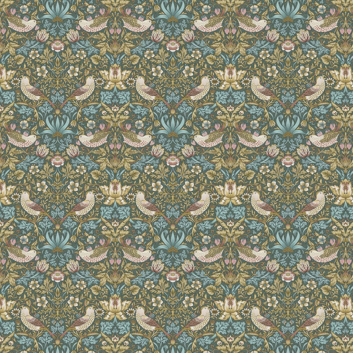 William Morris Strawberry Thief Teal Cushion Cover , Handmade UK