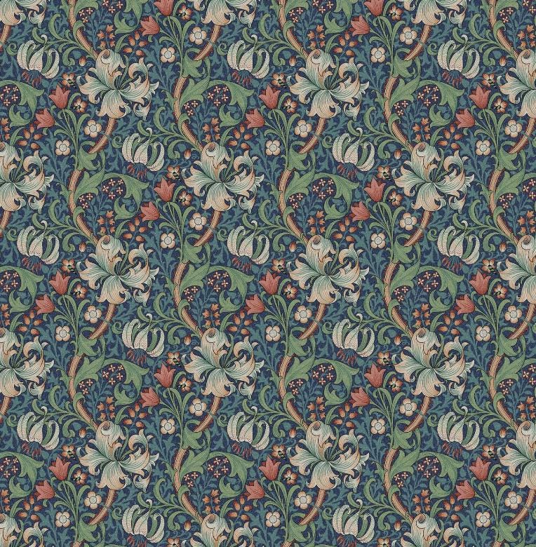 William Morris Golden Lily Jewel Cushion Cover , Floral Throw Pillow , Handmade UK