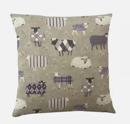 Baa Baa Sheep Cushion Cover , Lavender Purple Natural Cushion Cover , Sheep Cushion Cover , Scatter Cushions , Cushion Cover UK