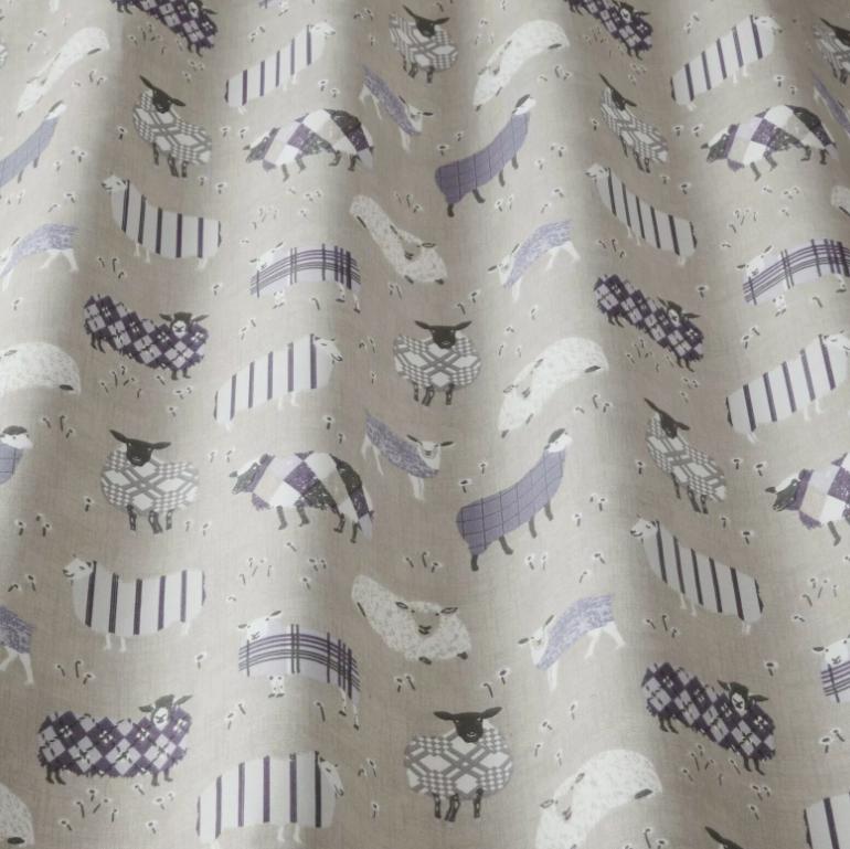 Baa Baa Sheep Cushion Cover , Lavender Purple Natural Cushion Cover , Sheep Cushion Cover , Scatter Cushions , Cushion Cover UK
