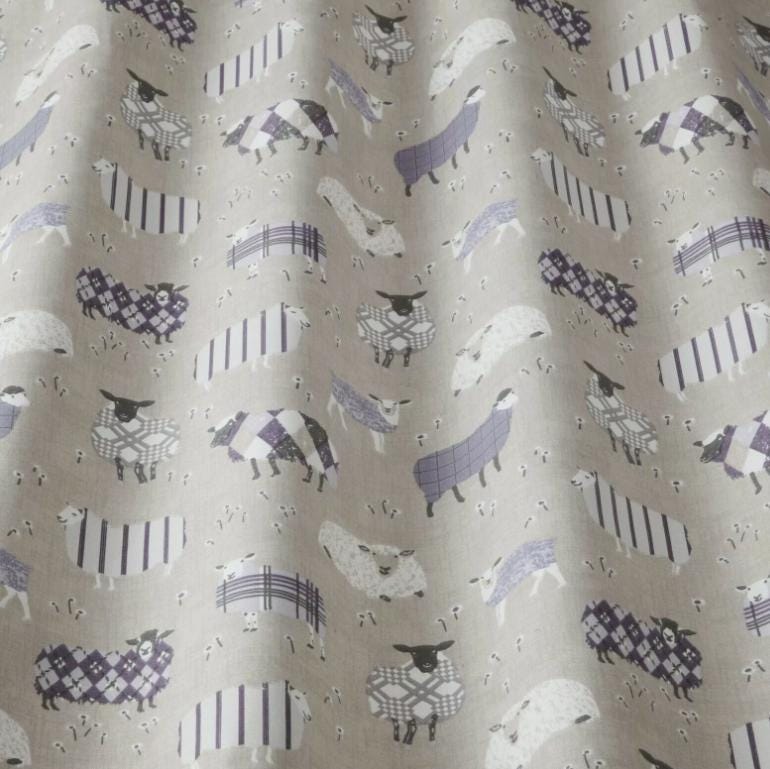 Baa Baa Sheep Cushion Cover , Lavender Purple Natural Cushion Cover , Sheep Cushion Cover , Scatter Cushions , Cushion Cover UK