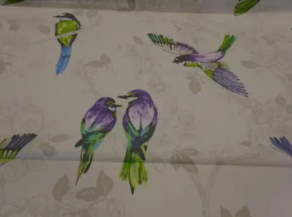 Paradiso Birds Cushion Cover , Beige Purple Cushion Cover , Throw Pillow , Scatter Cushions , Cushion Cover UK