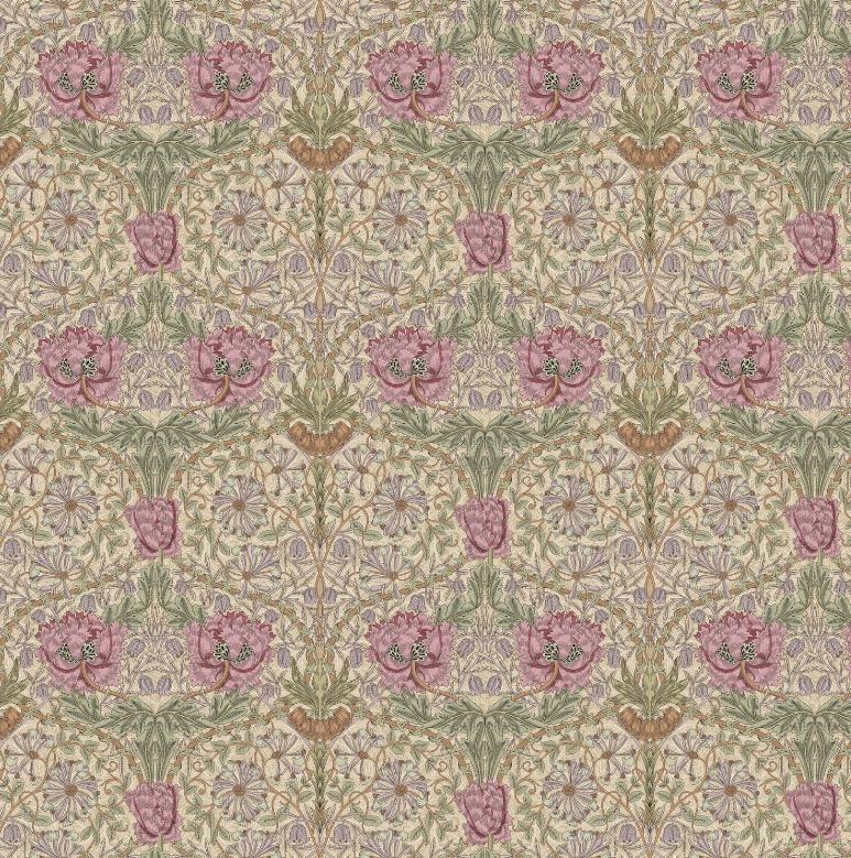 William Morris Honeysuckle Rose Cushion Cover, Floral Pillow
