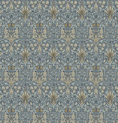 William Morris Snakeshead Cushion Cover , Floral Denim Blue Throw Pillow , Handmade UK