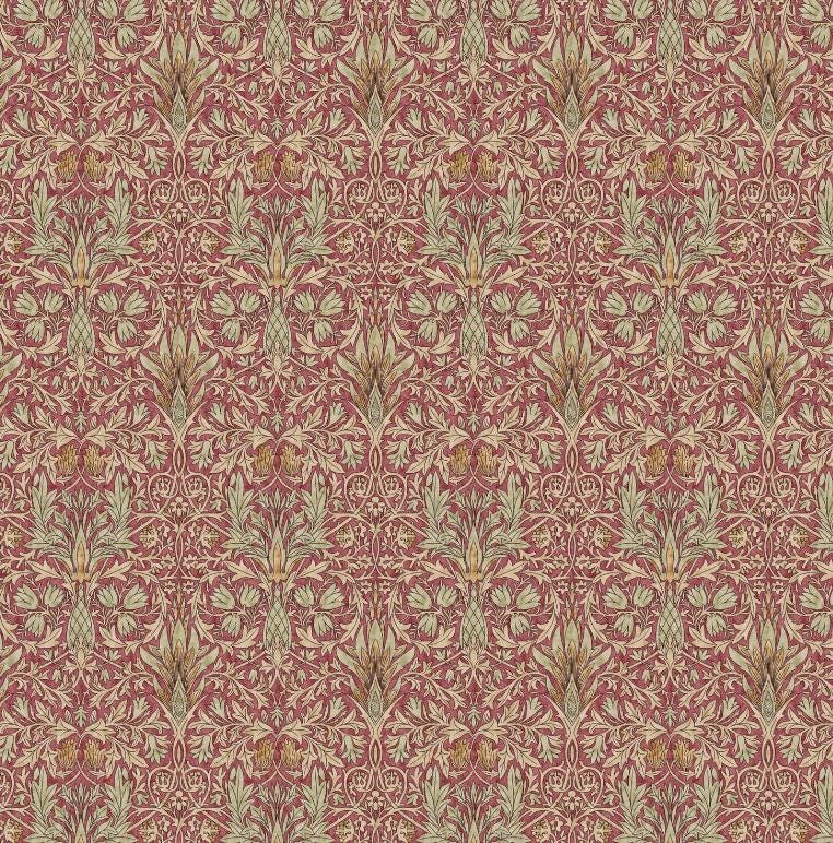 William Morris Cushion Cover Snakeshead Wine Red , Floral Throw Pillow , Handmade UK