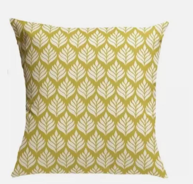 Elise Citrus Cushion Cover , Geometric Cushion Cover , Floral Leaf Cushion Cover , Throw Pillow , Scatter Cushions , Cushion Cover UK
