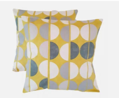 Shoreditch Saffron Cushion Cover , Geometric Cushion Cover , Circle Cushion Cover , Throw Pillow , Scatter Cushions , Cushion Cover UK