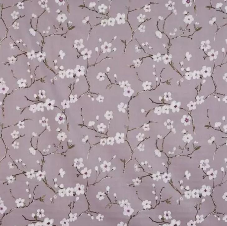 Cherry Blossom Cushion Cover: Floral Heather Purple Throw Pillow